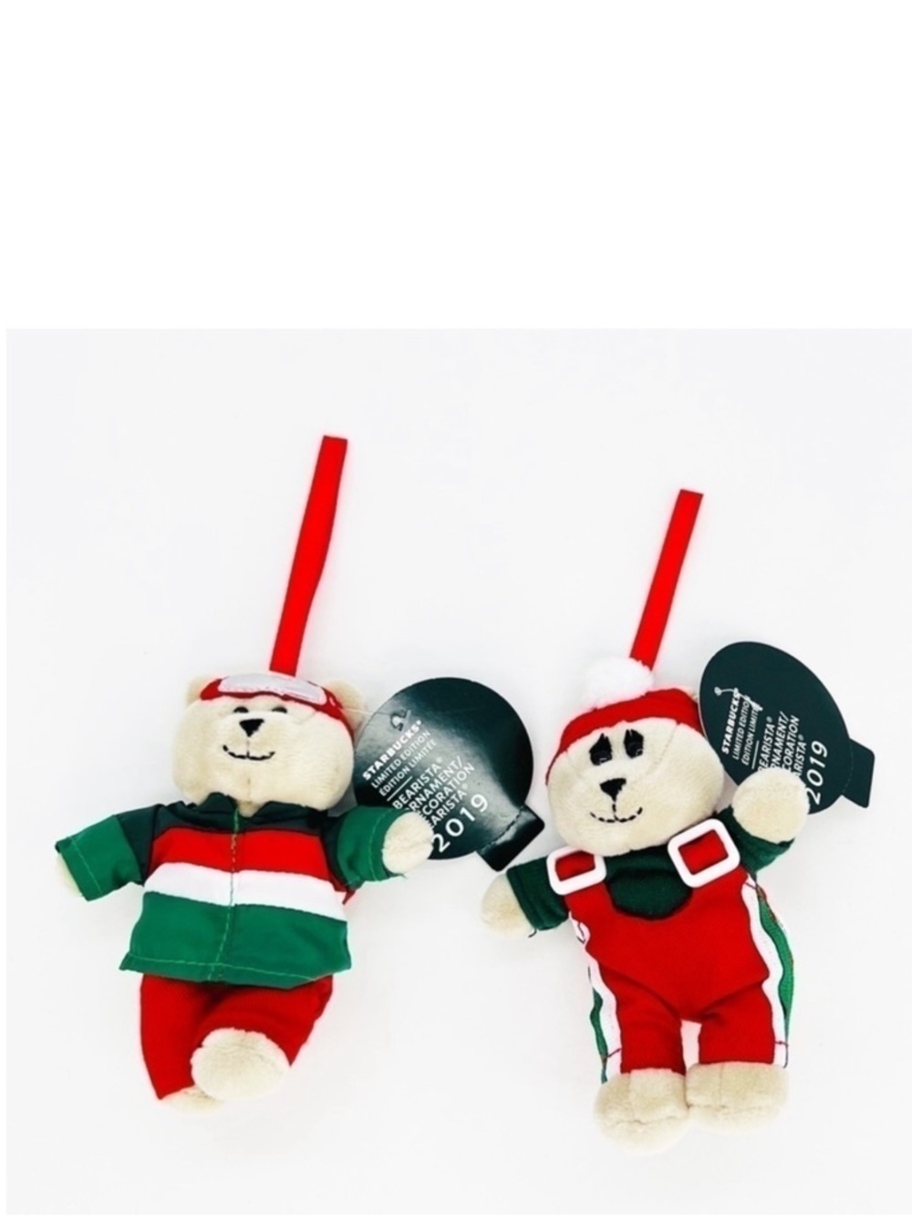 Starbucks Bearista Ornaments Set 2019 Plush Stuffies Christmas Holiday New NWT